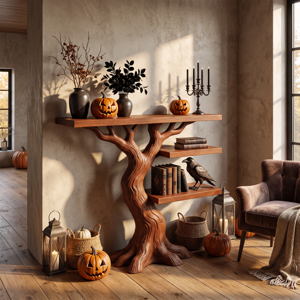 Contemporary Woodland Branch Console Table For Halloween Decor SILDTTNCS157