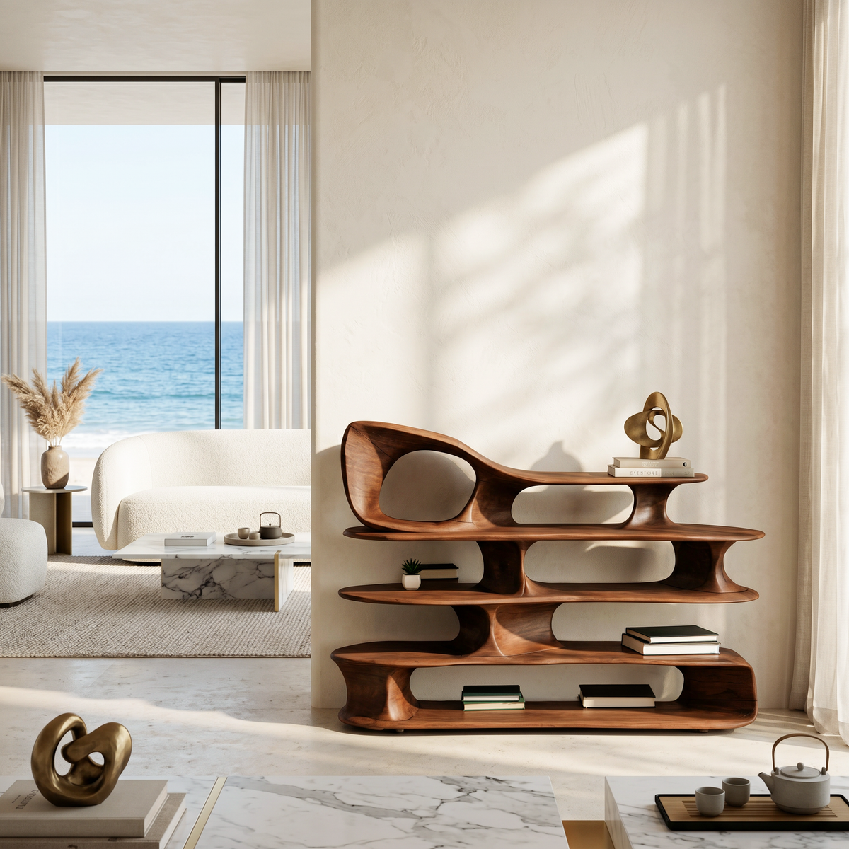 Modern Sculptural Standing Shelf For Living Room SITHTTSS005
