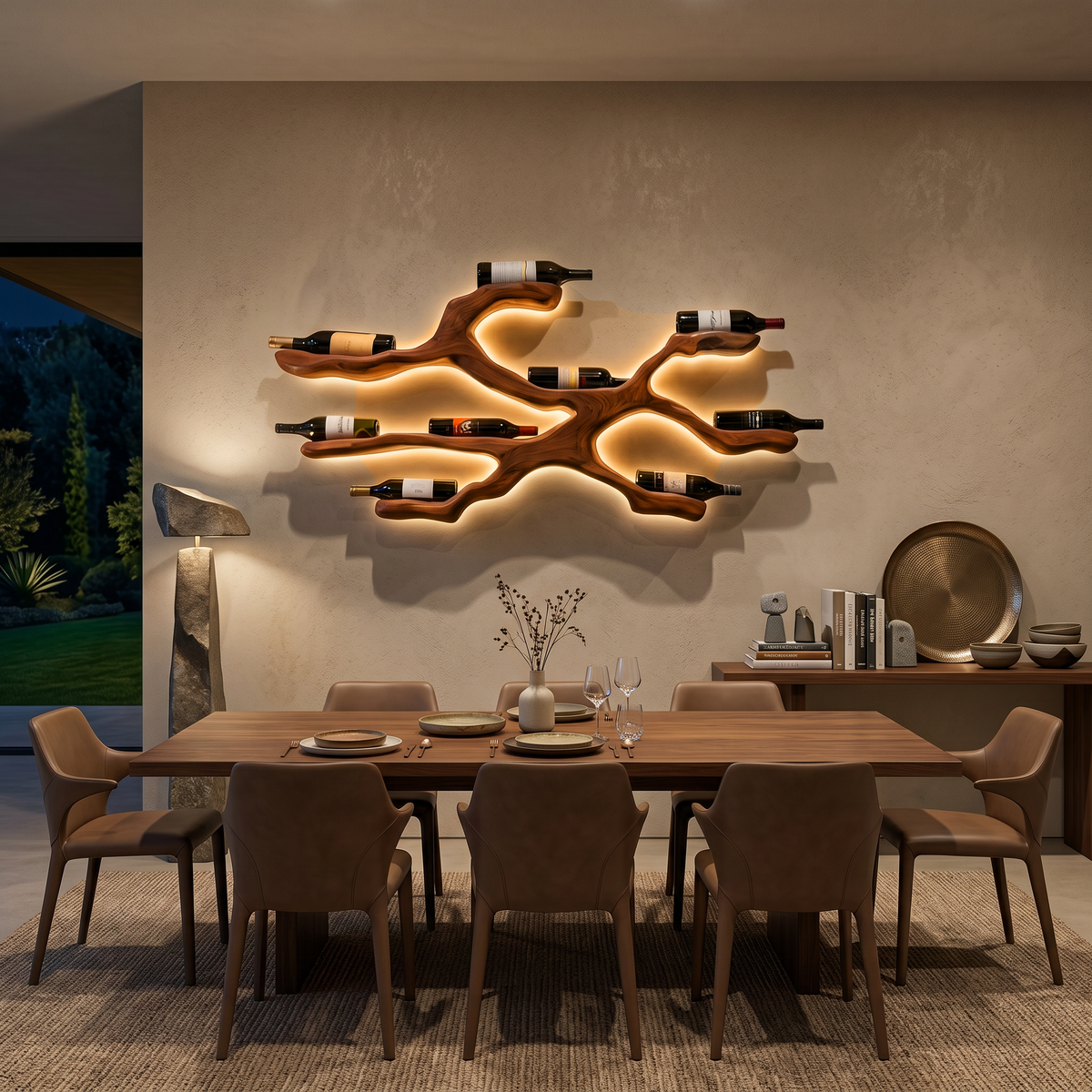 Modern Wine Rack Wall Display For Kitchen And Dining Area RTTHTTWH012
