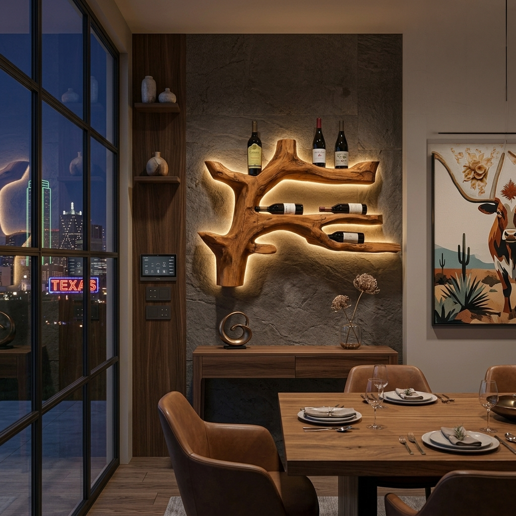 Modern Branch Wine Bottle Holder Wall Mount For Dining Wall Decor RTTHTTWH007