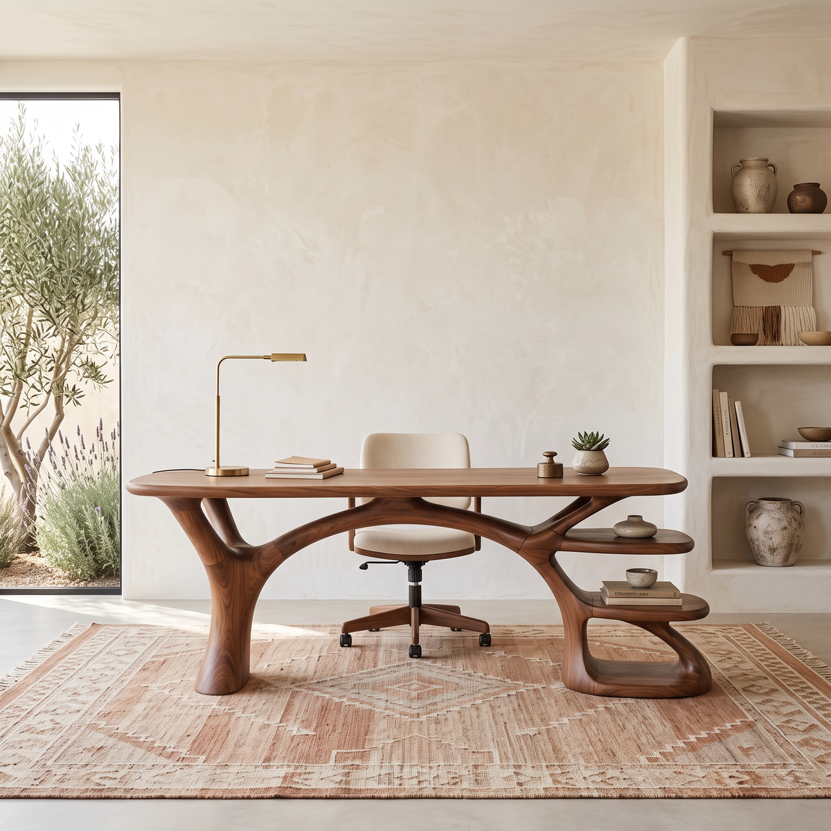 Modern Organic Form Study Desk Bedroom Workspace SILDTTNDE045