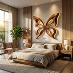 Modern Wooden Butterfly Wall Art Hand Carved For Living Decor RTTHTTWA153