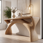 Mid Century Console Table With Flowing Curved Frame For Entryway SINLKIFLP144