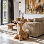 Contemporary Sculptural Side Table With Tree Inspired Base For Living Room SINLHASTA301