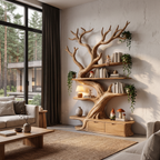 Sculptural Tree Bookshelf Handcrafted Tree Branch Design For Home Office SINLHATB769