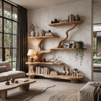 Organic Tree Bookshelf With Flowing Branch Design For Living Room SINLHATB776