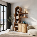 Contemporary Wooden Display Cabinet With Sculptural Branch Frame For Living Room SINLHASD540