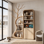 Rustic Tree Cabinet With Branch Inspired Shelving For Reading Room SINLHASD541