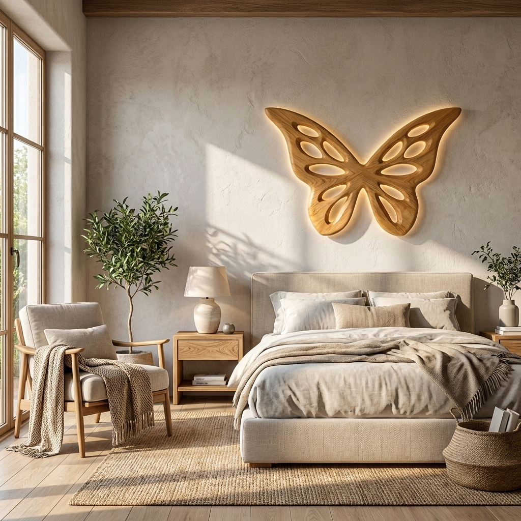 Artistic Butterfly Wooden Wall Art For Bedroom Or Lounge Decor RTTHTTWA154