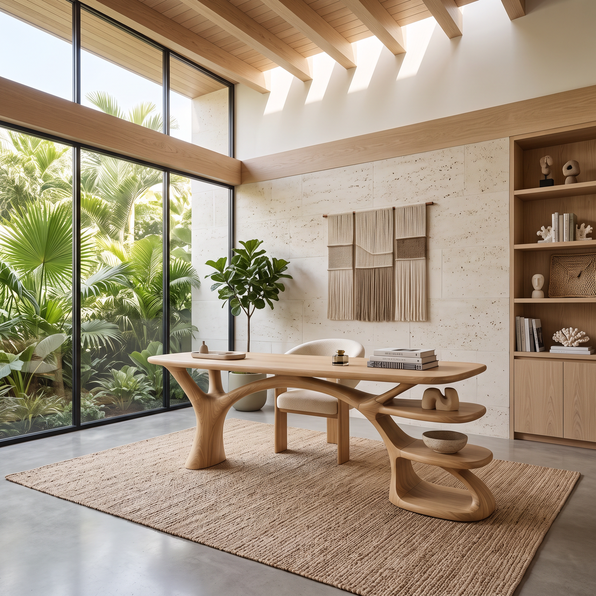 Modern Organic Form Study Desk Bedroom Workspace SILDTTNDE045