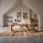 Modern Curved Shelf Desk Home Office Apartment SILDTTNDE056