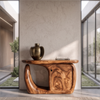 Contemporary Console Table With Sculptural Base And Storage For Entryway SINLKICS704