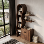 Contemporary Wooden Display Cabinet With Sculptural Branch Frame For Living Room SINLHASD540