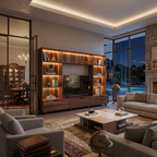 Large Entertainment Center With LED Lighting For Living Room SITHTTTVC012