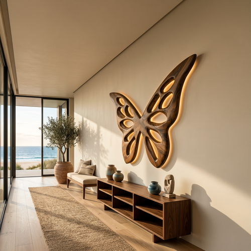 Artistic Butterfly Wooden Wall Art For Bedroom Or Lounge Decor RTTHTTWA154