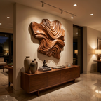 Organic Wood Wall Art Wave Design For Luxury Living Room RTTHTTWA132
