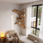 Modern Wall Mounted Cat Tree With Branch Inspired Platforms For Indoor Cats SINLHATT019