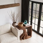 Rustic Sculptural Bedside Table With Root Inspired Base For Living Room SINLHASTA300