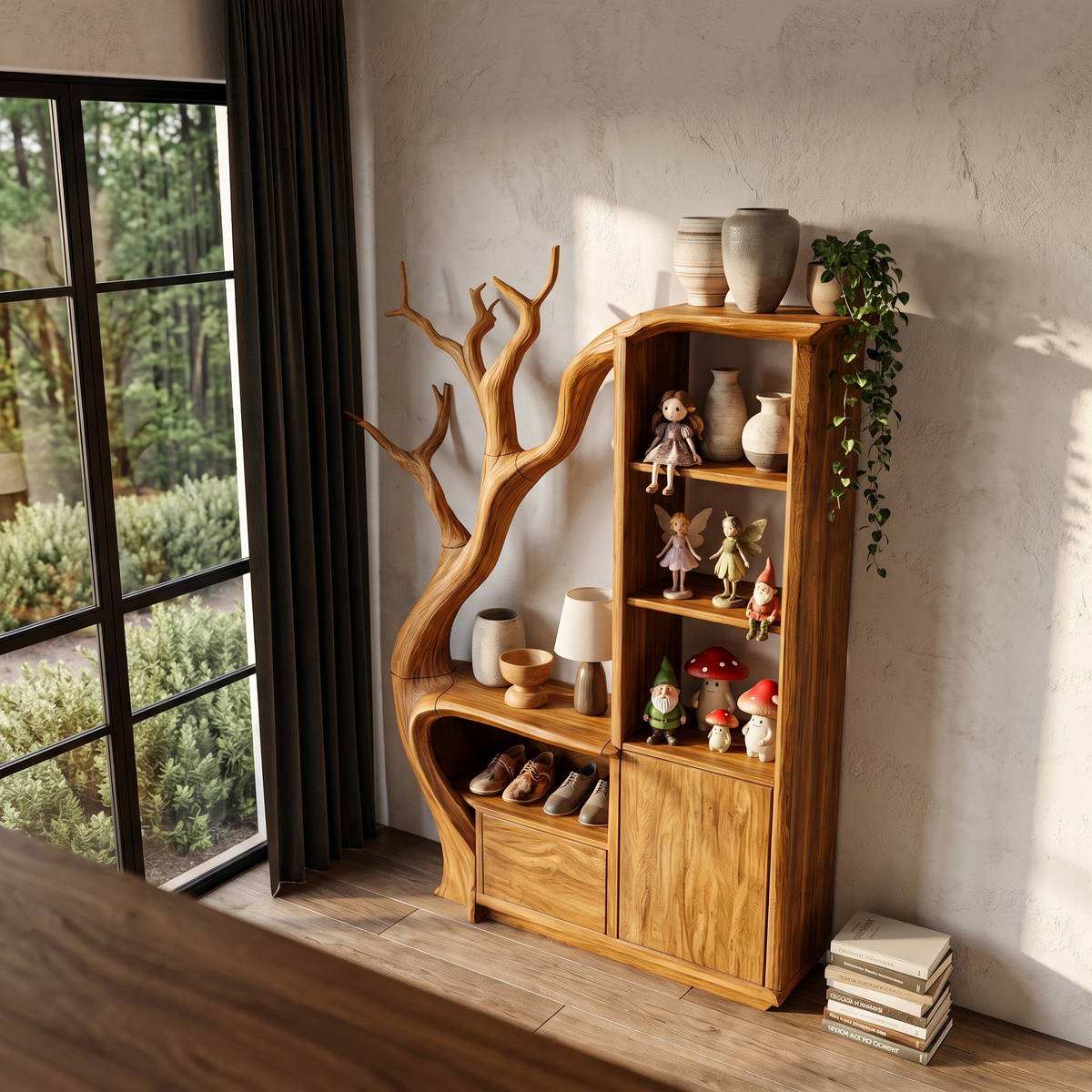 Modern Storage Cabinet With Rounded Frame Design For Entryway SINLHASD544