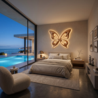 Modern Wooden Butterfly Wall Art Hand Carved For Living Decor RTTHTTWA153