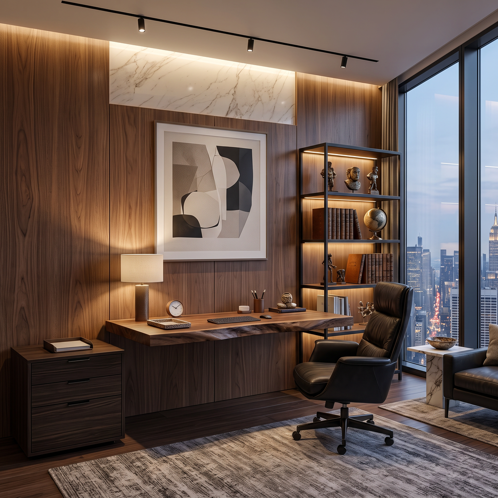 Modern Live Edge Floating Desk For Home Workspace SITHTTDE047