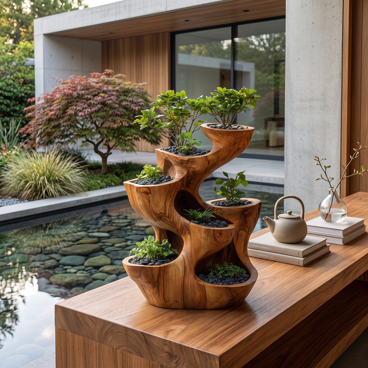 Organic Sculptural Multi Tier Planter For Garden Decor RTTHTTPT007