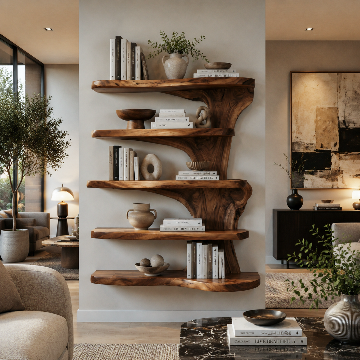 Rustic Live Edge Floating Shelf For Kitchen SITHTTWMS004