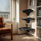 Mid Century Handcrafted Wooden Live Edge Mushroom Shelf For Home Decor SILDTTNCMS021