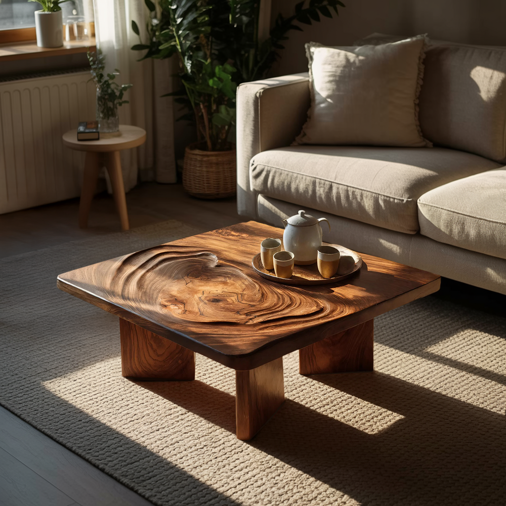 Mid Century Irregular Wooden Table For Furniture Decor SILDTTRCF089