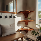 Farmhouse Solid Wood Mushroom Shelf For Living Room Furniture Design SILDTTNCMS022