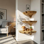 Handcrafted Wooden Mushroom Shelf For Entryway And Furniture Decor SILDTTNCMS020