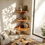 Mid Century Handcrafted Wooden Live Edge Mushroom Shelf For Home Decor SILDTTNCMS021