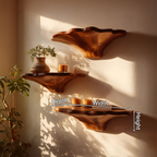 Farmhouse Wooden Mushroom Shelf For Natural Bedroom Decor Style SILDTTNMR017
