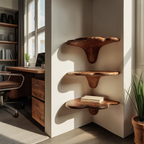 Farmhouse Solid Wood Mushroom Shelf For Living Room Furniture Design SILDTTNCMS022
