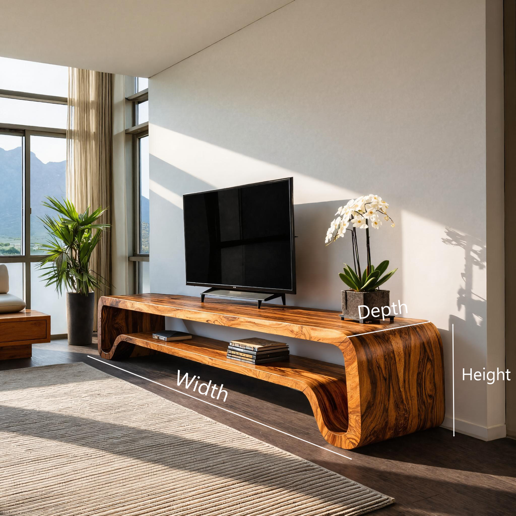 Modern Sculptural Wooden TV Cabinet For Living Room RTTHTTTVC068