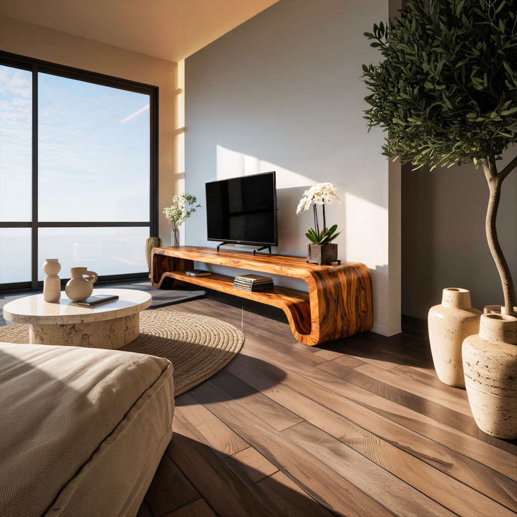 Modern Sculptural Wooden TV Cabinet For Living Room RTTHTTTVC068