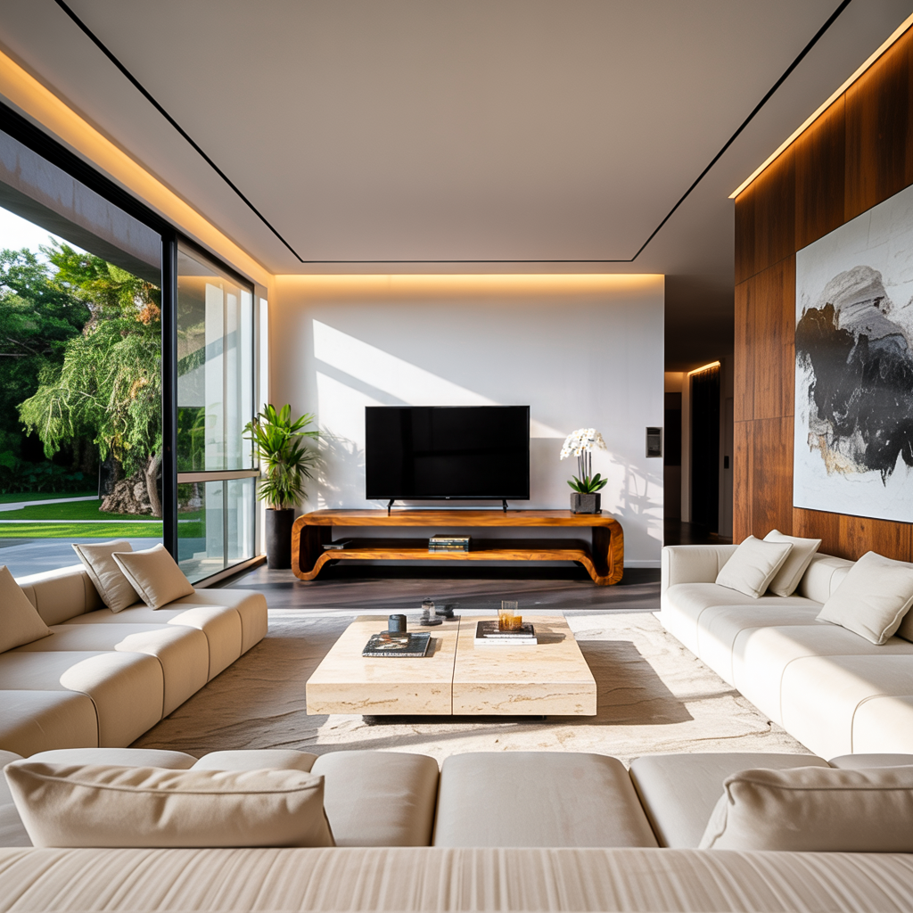 Modern Sculptural Wooden TV Cabinet For Living Room RTTHTTTVC068