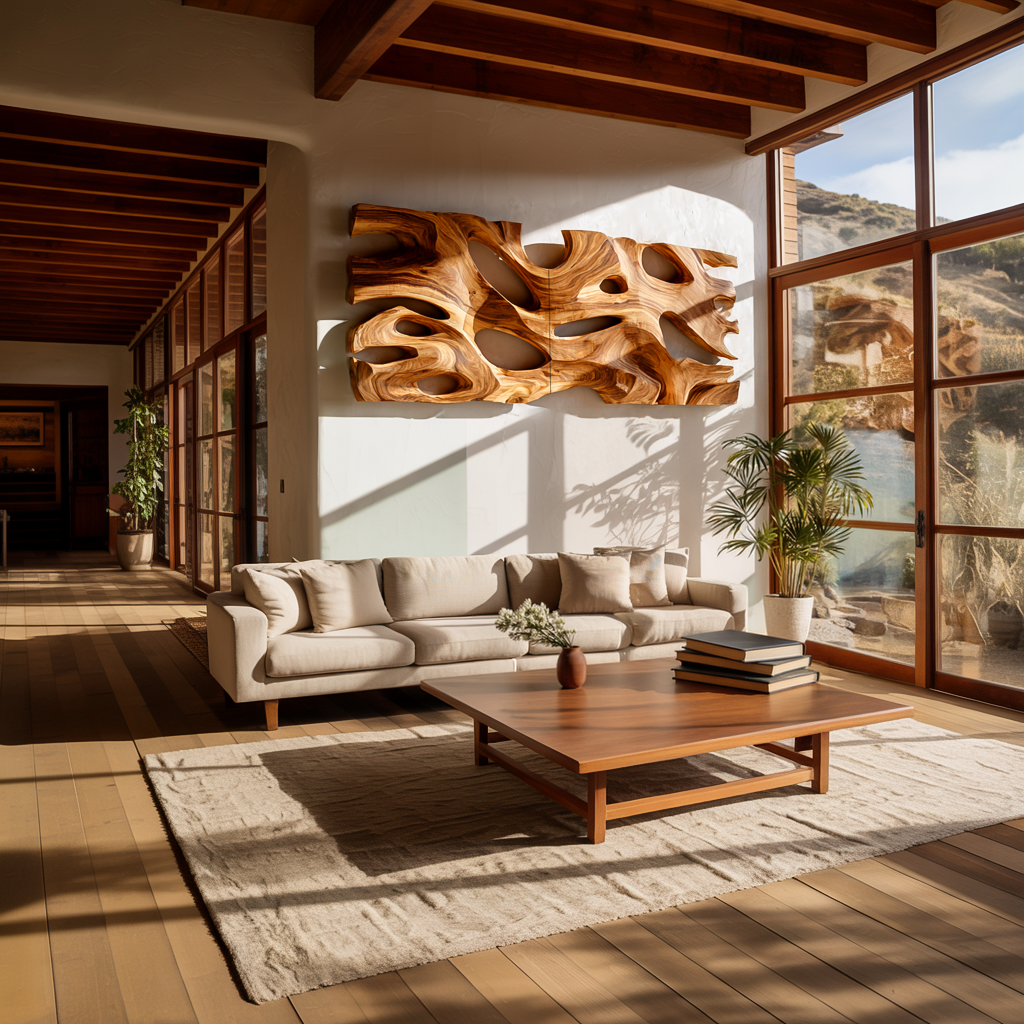 Modern Sculptural Wooden Wall Art For Living Room Decor RTTHTTWA087