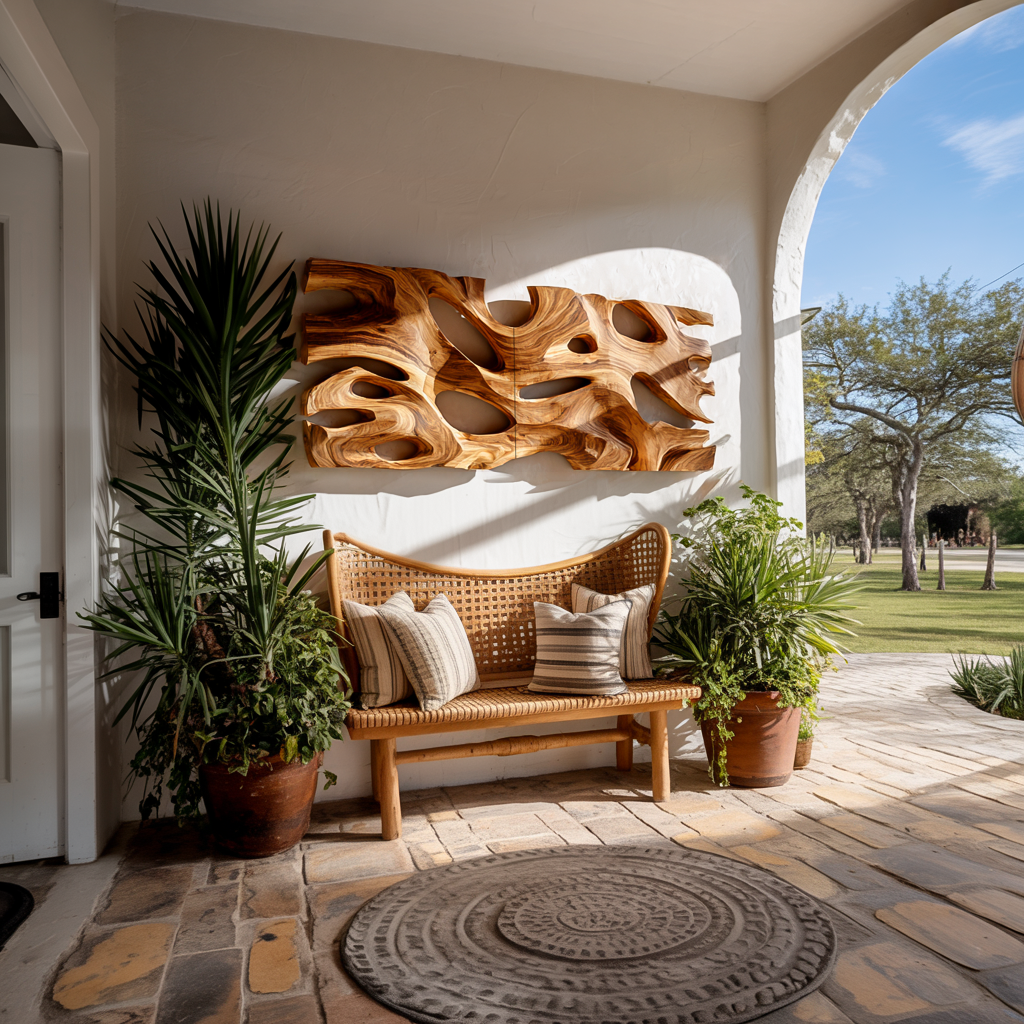 Modern Sculptural Wooden Wall Art For Living Room Decor RTTHTTWA087