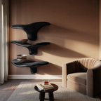Modern Wooden Live Edge Mushroom Shelf For Minimalist Interior Decor SILDTTRMR012