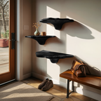 Handcrafted Wooden Mushroom Shelf For Artistic Living Room Decor SILDTTNMR007