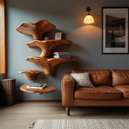 Modern Solid Wood Mushroom Shelf For Entryway Design And Display SILDTTRMR008