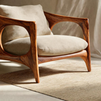 Modern Lounge Chair With Carved Frame For Living Room RTTHTTACC005