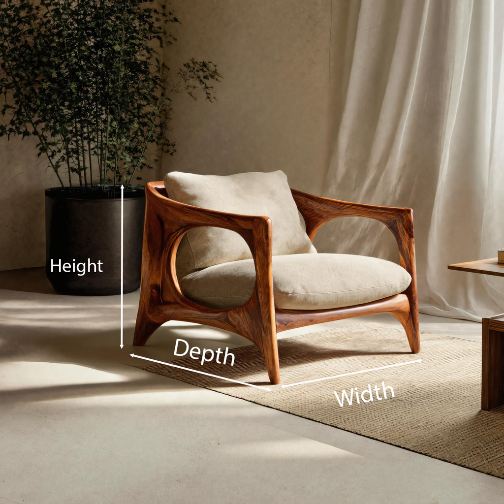 Modern Lounge Chair With Carved Frame For Living Room RTTHTTACC005