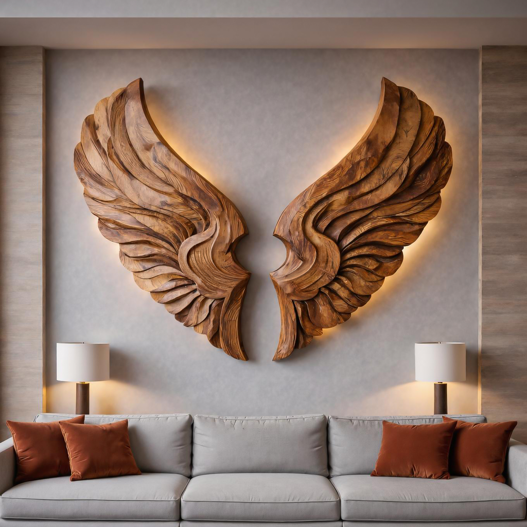 Handcrafted Wooden Wing Wall Art For Modern Interior Decor RTTHTTWA078