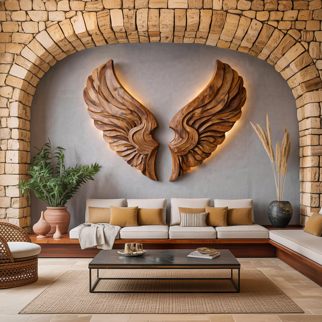 Handcrafted Wooden Wing Wall Art For Modern Interior Decor RTTHTTWA078