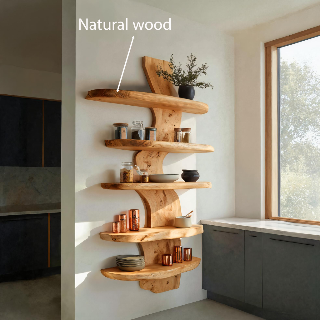 Modern Live Edge Floating Shelf For Kitchen RTTHTTWMS006