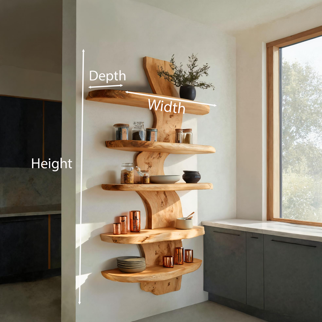 Modern Live Edge Floating Shelf For Kitchen RTTHTTWMS006
