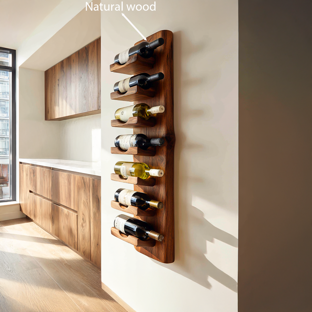 Vertical Wine Rack Wall Mounted For Dining Or Home Bar RTTHTTWH003