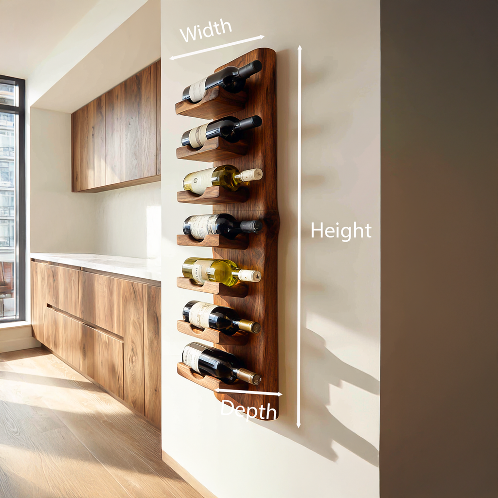 Vertical Wine Rack Wall Mounted For Dining Or Home Bar RTTHTTWH003